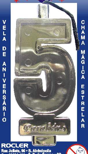 Vela Big Prata Metalizada
